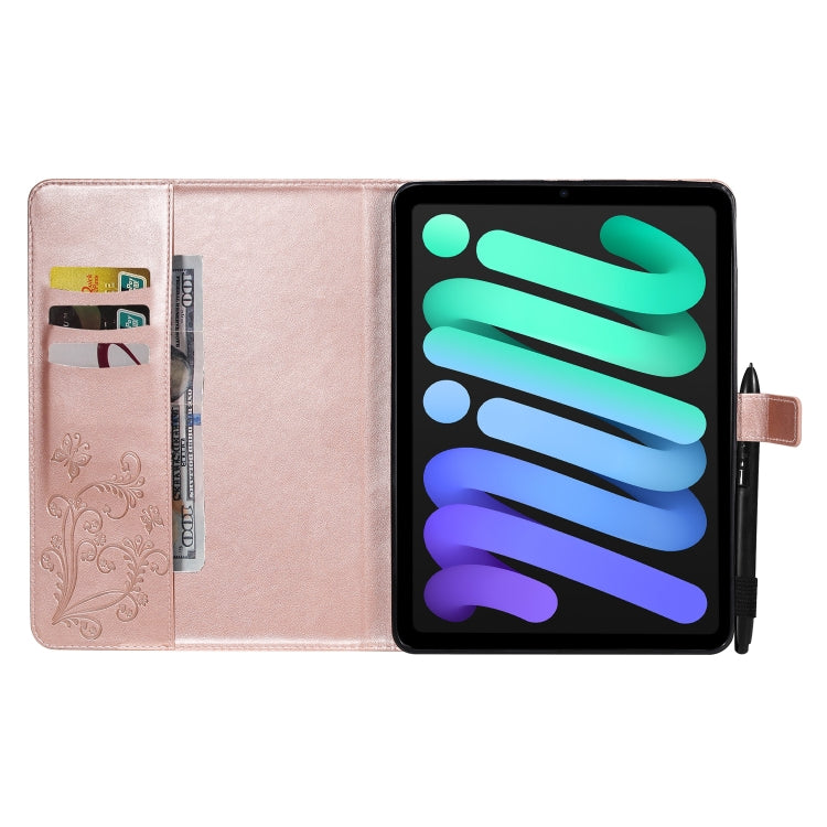 Pressed Printing Butterfly Pattern Horizontal Flip Leather Tablet Case For iPad mini 6