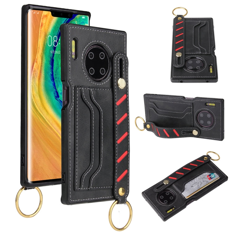 For Huawei Mate 30 Pro Wristband Wallet Leather Phone Case