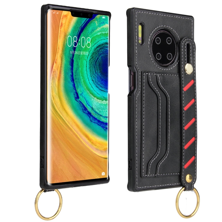For Huawei Mate 30 Pro Wristband Wallet Leather Phone Case