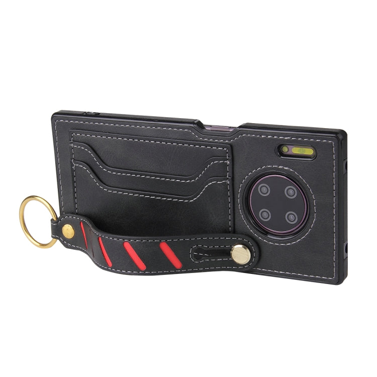 For Huawei Mate 30 Pro Wristband Wallet Leather Phone Case