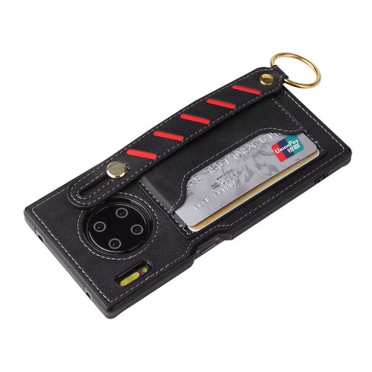 For Huawei Mate 30 Pro Wristband Wallet Leather Phone Case
