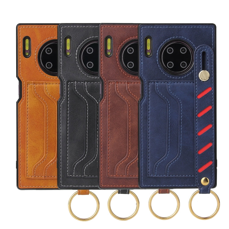 For Huawei Mate 30 Pro Wristband Wallet Leather Phone Case