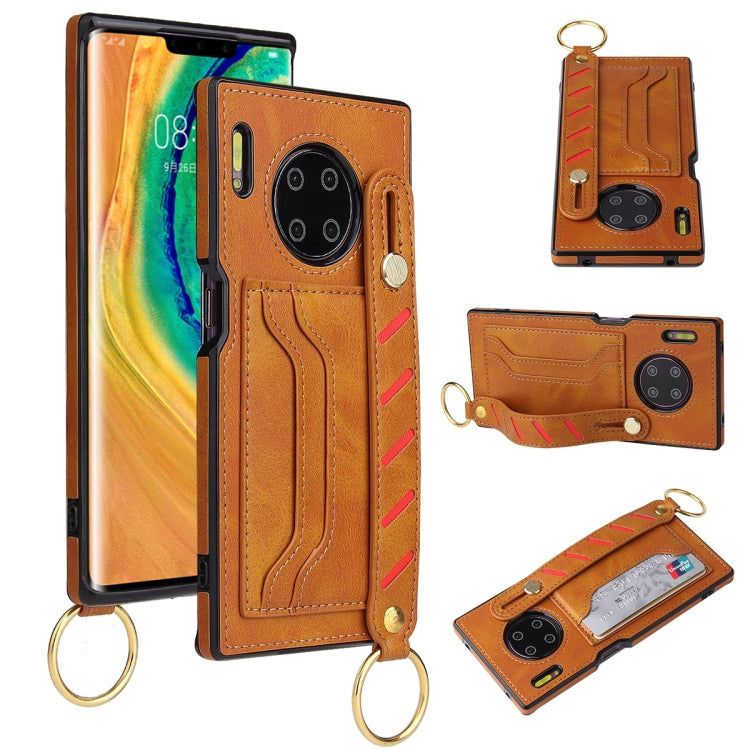 For Huawei Mate 30 Pro Wristband Wallet Leather Phone Case