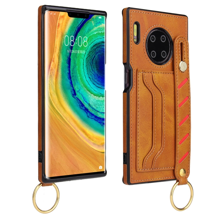 For Huawei Mate 30 Pro Wristband Wallet Leather Phone Case