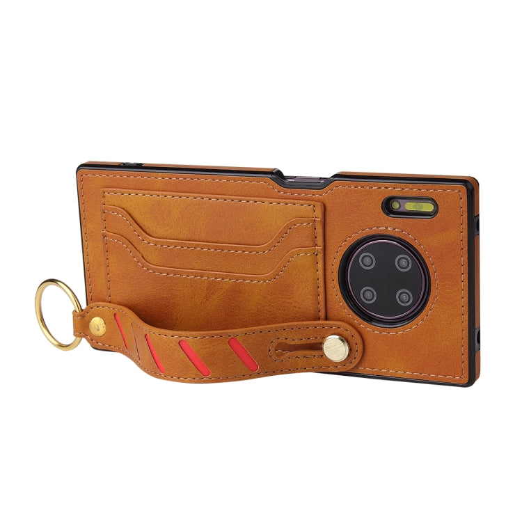 For Huawei Mate 30 Pro Wristband Wallet Leather Phone Case