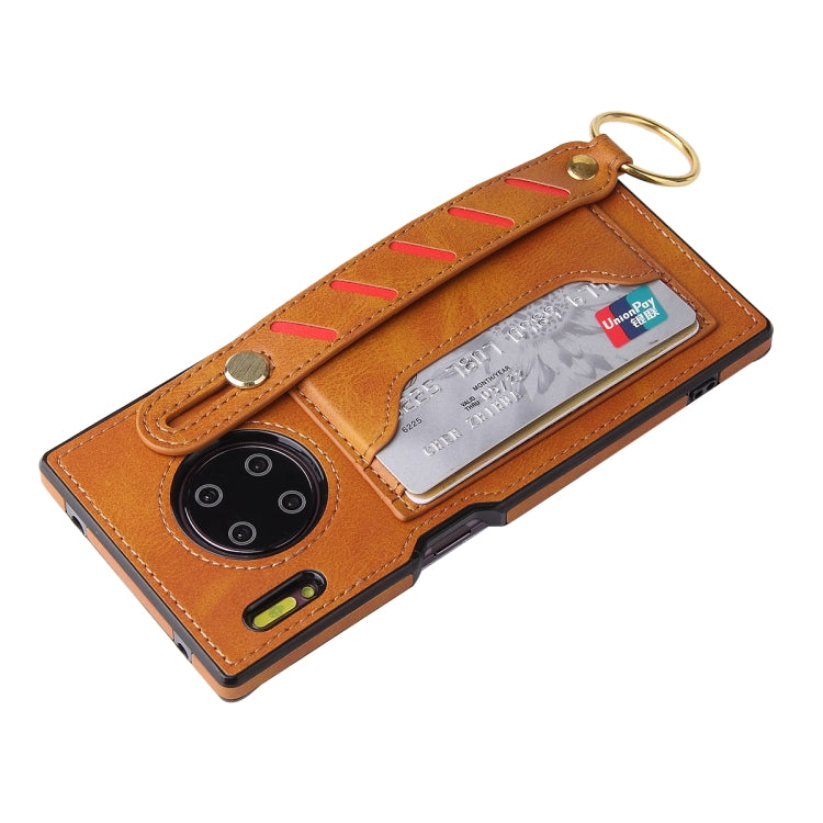 For Huawei Mate 30 Pro Wristband Wallet Leather Phone Case