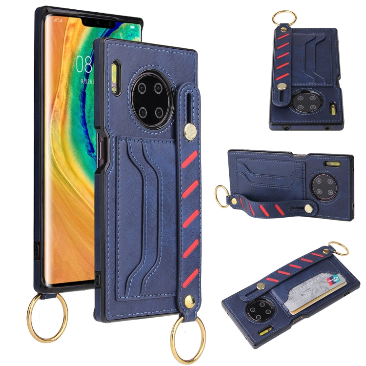 For Huawei Mate 30 Pro Wristband Wallet Leather Phone Case