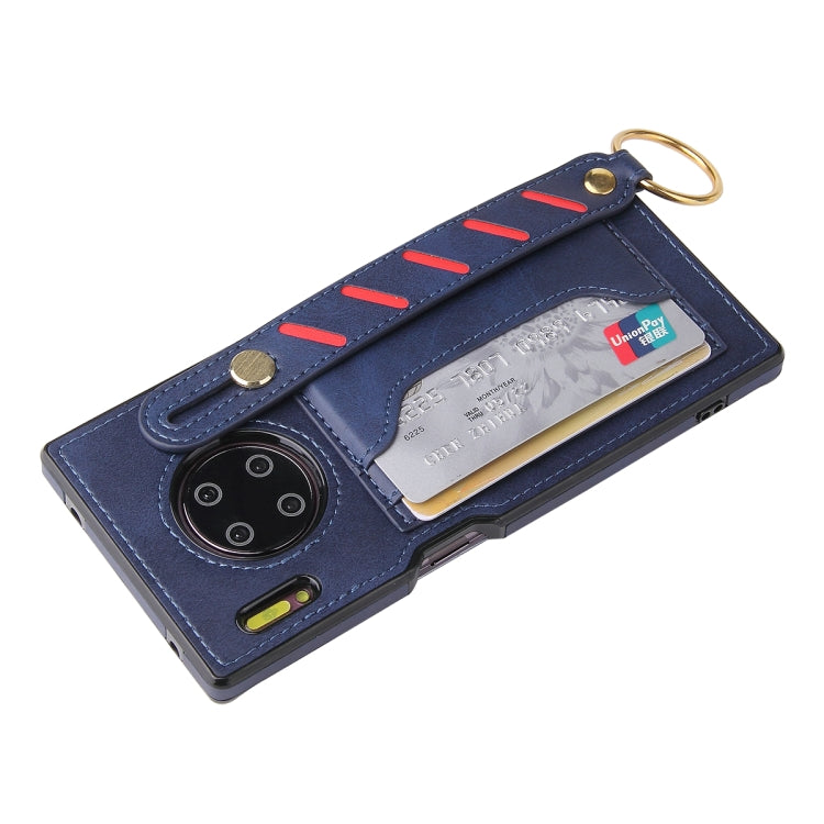For Huawei Mate 30 Pro Wristband Wallet Leather Phone Case
