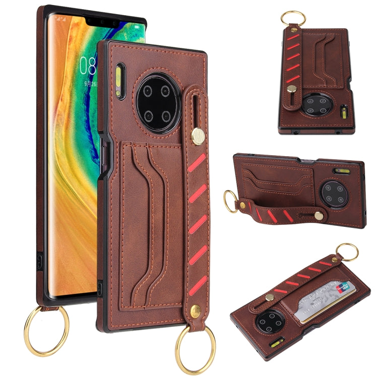 For Huawei Mate 30 Pro Wristband Wallet Leather Phone Case