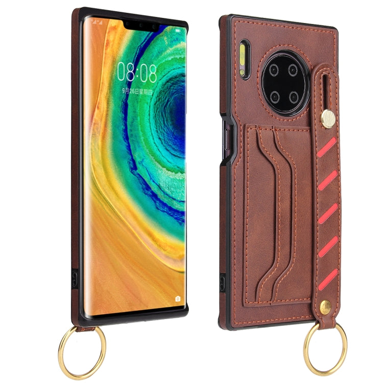 For Huawei Mate 30 Pro Wristband Wallet Leather Phone Case