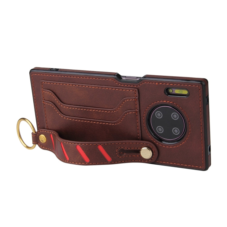 For Huawei Mate 30 Pro Wristband Wallet Leather Phone Case