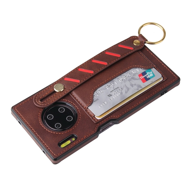 For Huawei Mate 30 Pro Wristband Wallet Leather Phone Case