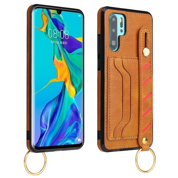 For Huawei P30 Pro Wristband Wallet Leather Phone Case