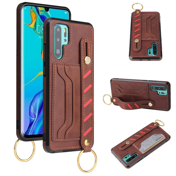 For Huawei P30 Pro Wristband Wallet Leather Phone Case