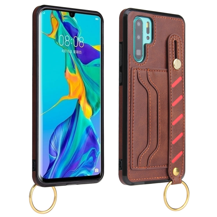 For Huawei P30 Pro Wristband Wallet Leather Phone Case