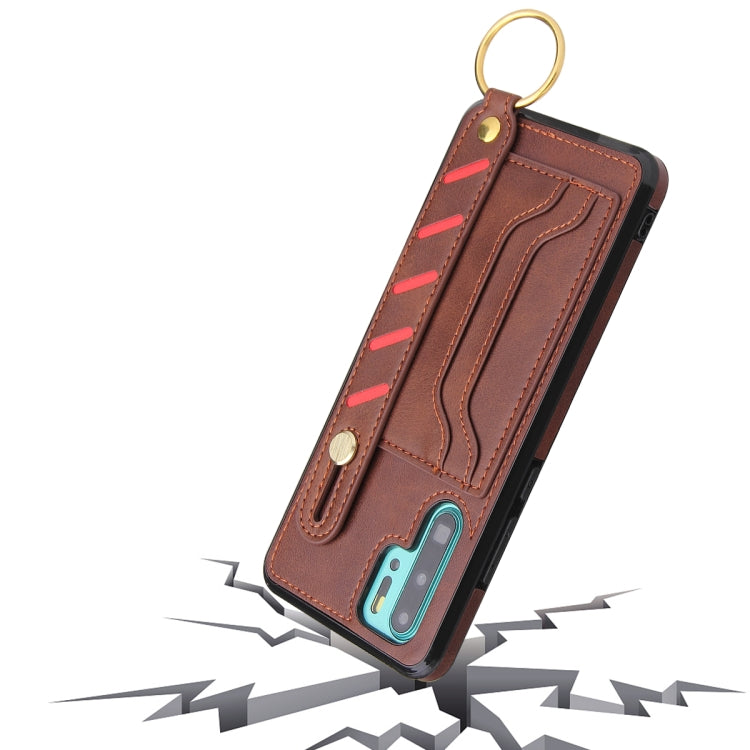 For Huawei P30 Pro Wristband Wallet Leather Phone Case