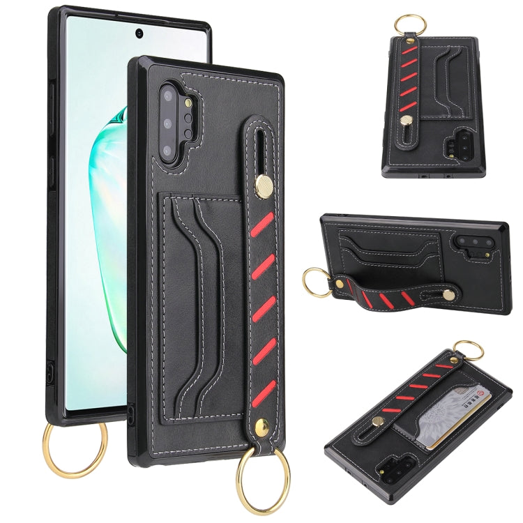 For Samsung Galaxy Note10+ Wristband Wallet Leather Phone Case