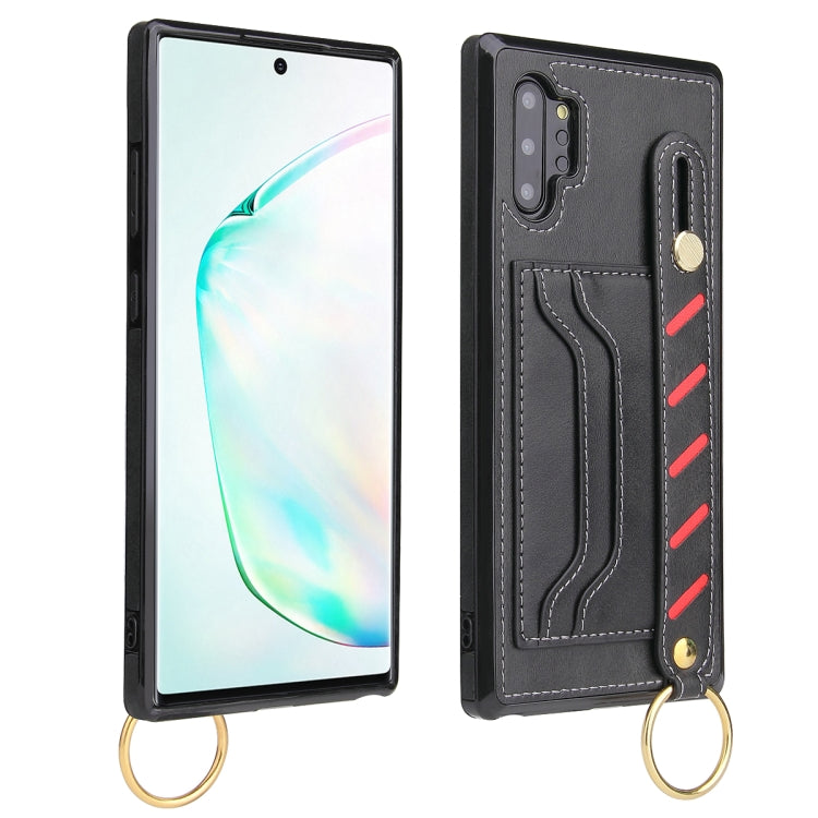 For Samsung Galaxy Note10+ Wristband Wallet Leather Phone Case