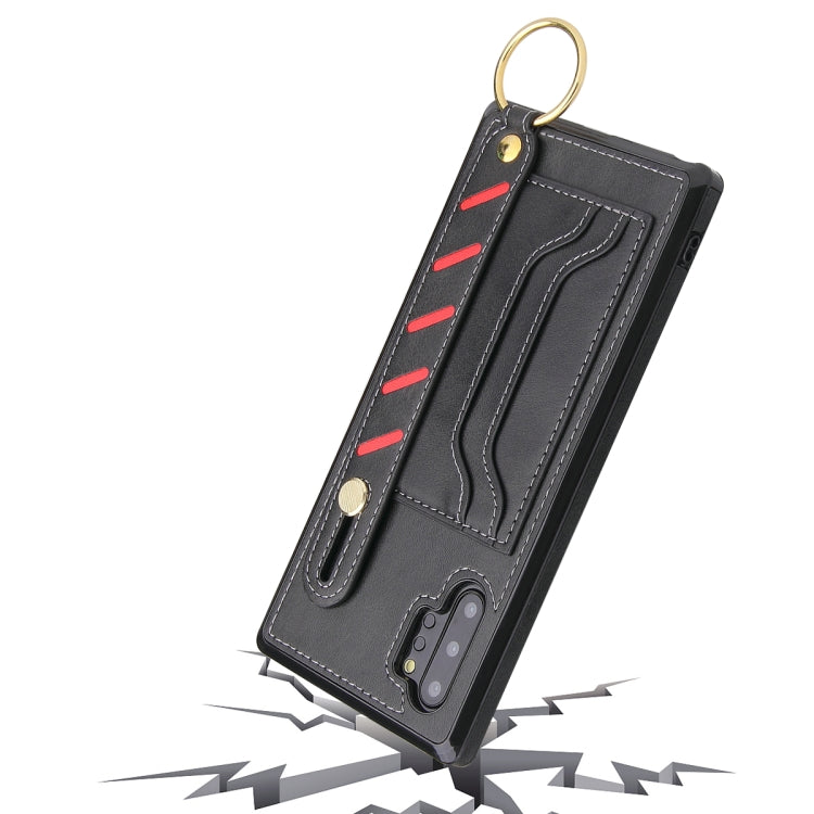 For Samsung Galaxy Note10+ Wristband Wallet Leather Phone Case