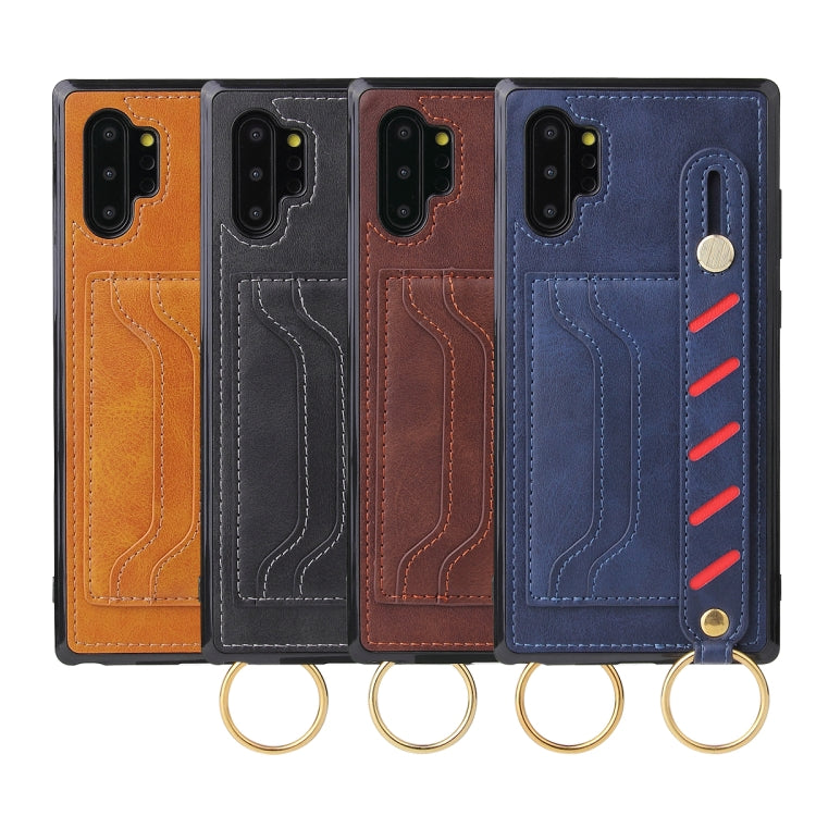 For Samsung Galaxy Note10+ Wristband Wallet Leather Phone Case