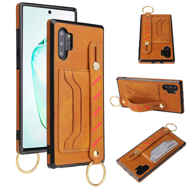 For Samsung Galaxy Note10+ Wristband Wallet Leather Phone Case