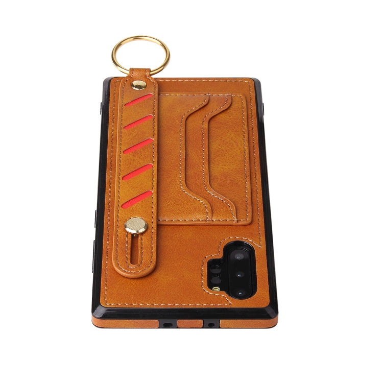 For Samsung Galaxy Note10+ Wristband Wallet Leather Phone Case