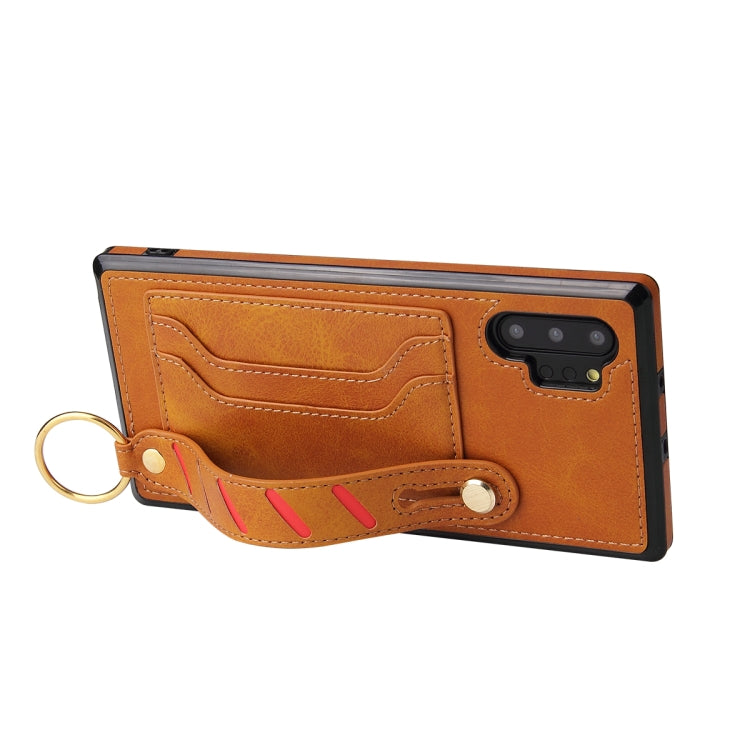 For Samsung Galaxy Note10+ Wristband Wallet Leather Phone Case