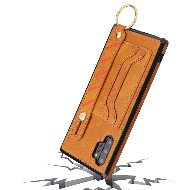 For Samsung Galaxy Note10+ Wristband Wallet Leather Phone Case