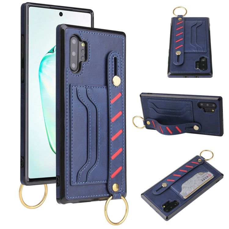 For Samsung Galaxy Note10+ Wristband Wallet Leather Phone Case