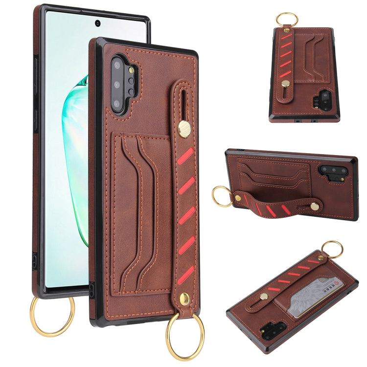 For Samsung Galaxy Note10+ Wristband Wallet Leather Phone Case
