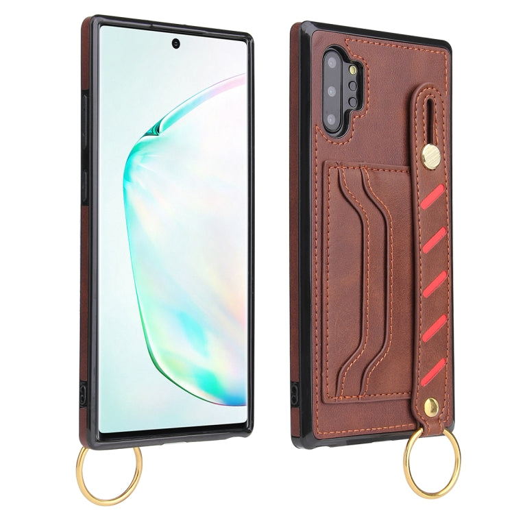 For Samsung Galaxy Note10+ Wristband Wallet Leather Phone Case