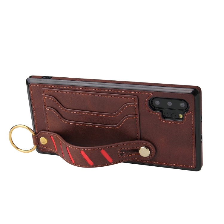 For Samsung Galaxy Note10+ Wristband Wallet Leather Phone Case