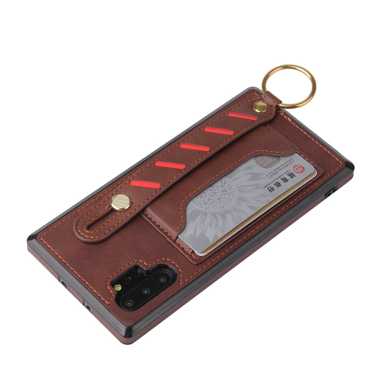For Samsung Galaxy Note10+ Wristband Wallet Leather Phone Case