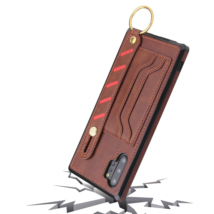 For Samsung Galaxy Note10+ Wristband Wallet Leather Phone Case