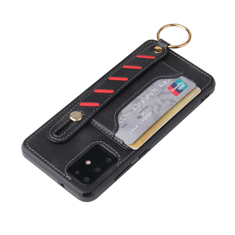For Samsung Galaxy Note20 Wristband Wallet Leather Phone Case