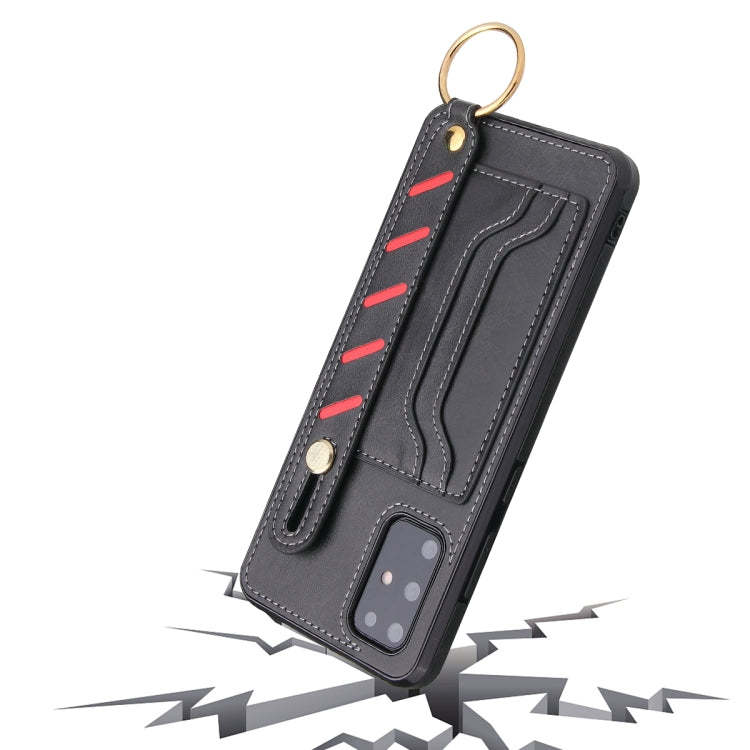 For Samsung Galaxy Note20 Wristband Wallet Leather Phone Case