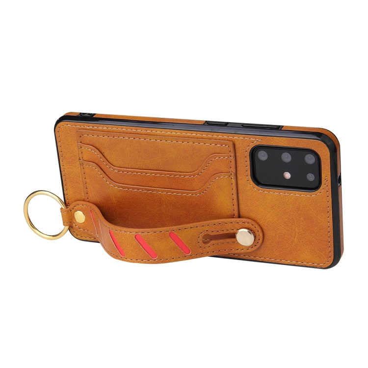 For Samsung Galaxy Note20 Wristband Wallet Leather Phone Case