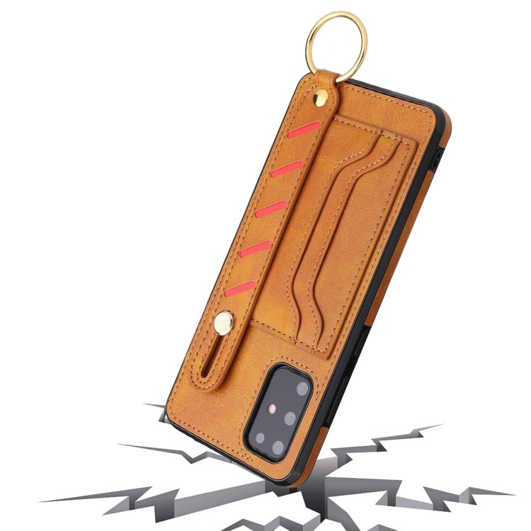 For Samsung Galaxy Note20 Wristband Wallet Leather Phone Case
