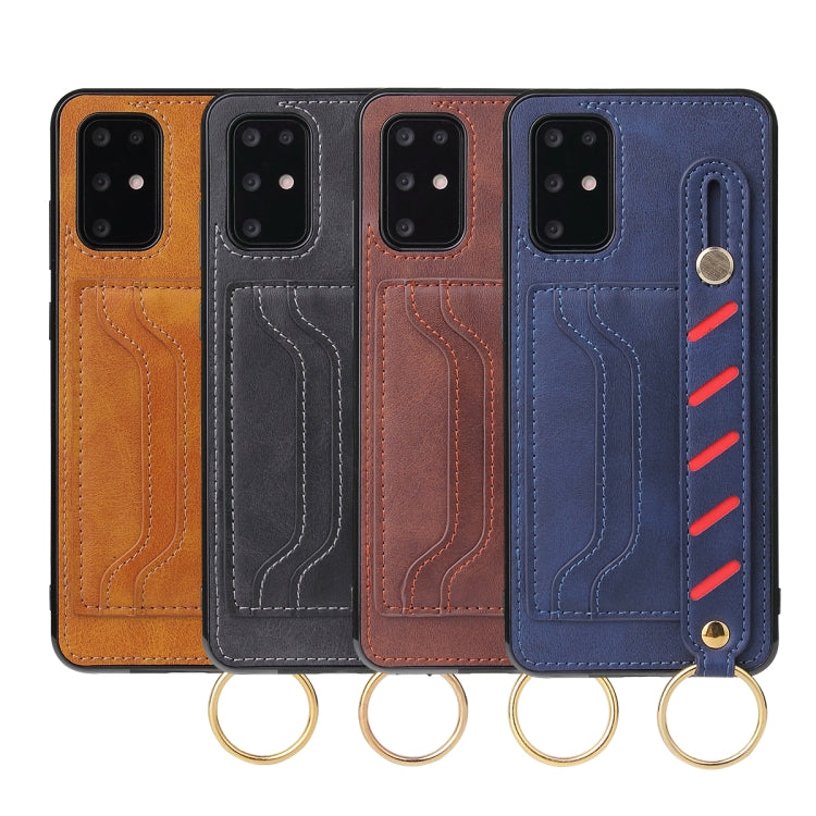 For Samsung Galaxy Note20 Wristband Wallet Leather Phone Case
