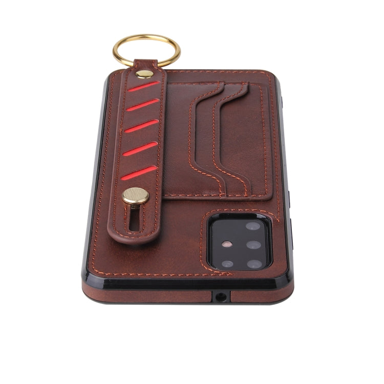 For Samsung Galaxy Note20 Wristband Wallet Leather Phone Case
