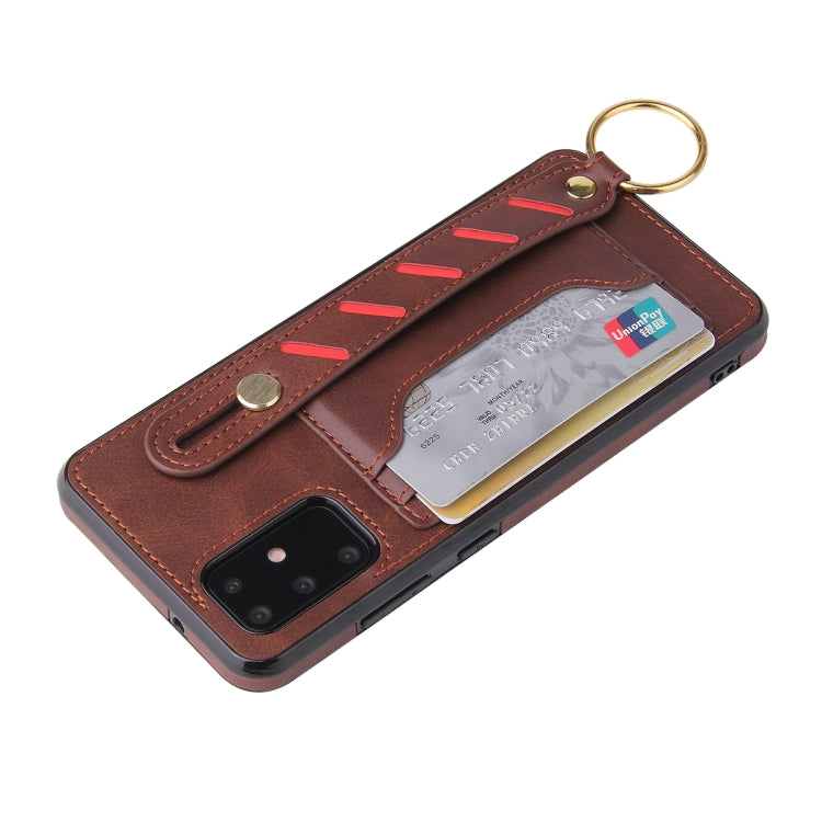 For Samsung Galaxy Note20 Wristband Wallet Leather Phone Case