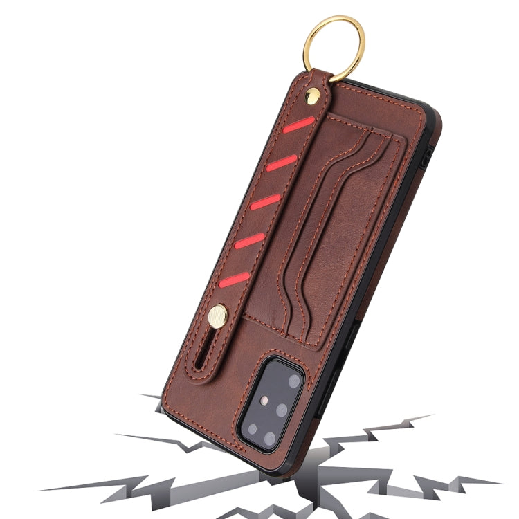 For Samsung Galaxy Note20 Wristband Wallet Leather Phone Case