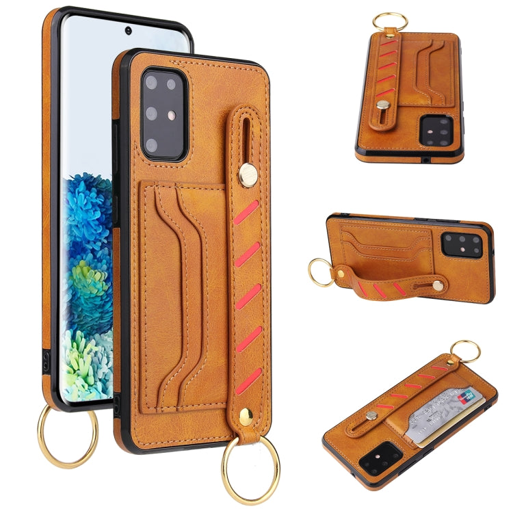 For Samsung Galaxy S20+ Wristband Wallet Leather Phone Case