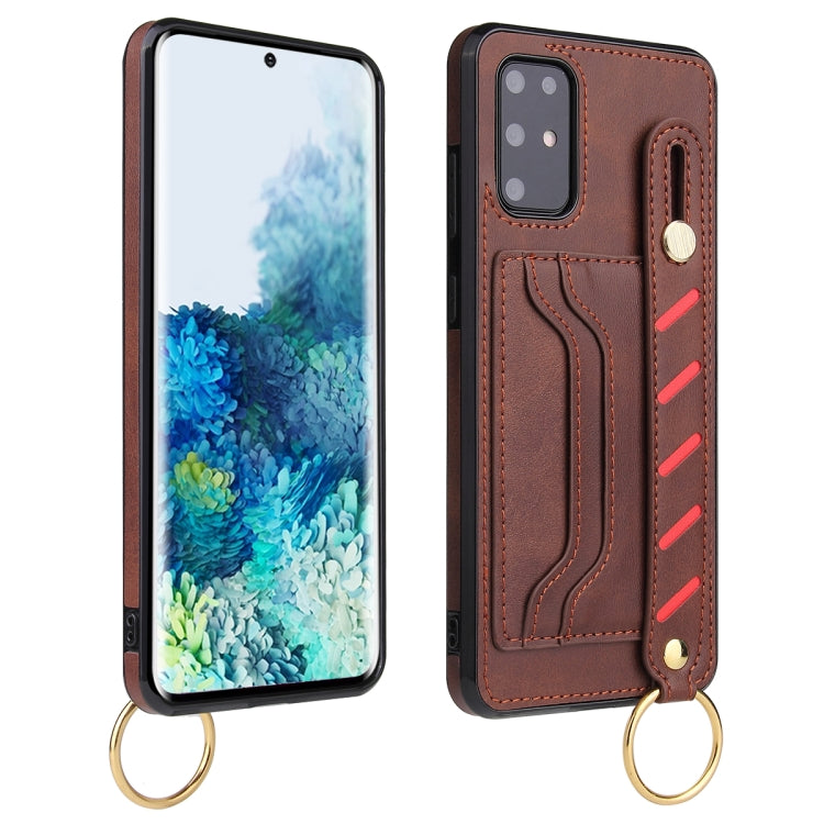 For Samsung Galaxy S20+ Wristband Wallet Leather Phone Case