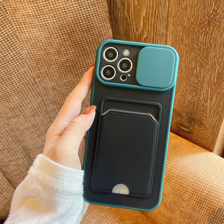 For iPhone 12 Sliding Camshield Card TPU+PC Case