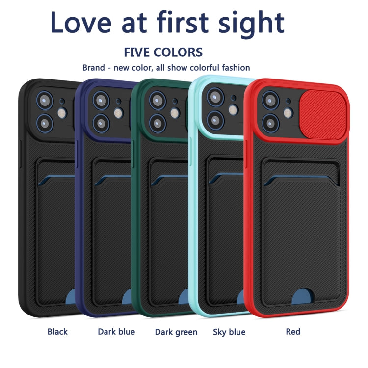 For iPhone 11 Sliding Camshield Card TPU+PC Case