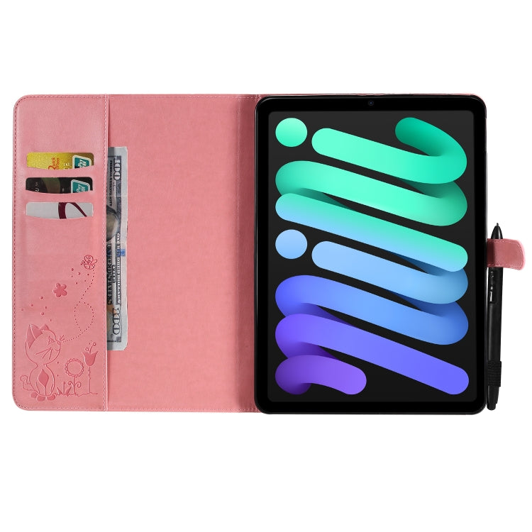 Cat Bee Embossing Pattern Horizontal Flip Leather Tablet Case For iPad mini 6