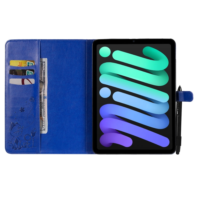 Cat Bee Embossing Pattern Horizontal Flip Leather Tablet Case For iPad mini 6