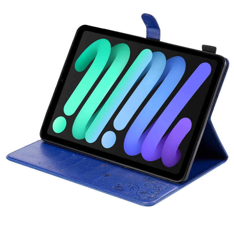 Cat Bee Embossing Pattern Horizontal Flip Leather Tablet Case For iPad mini 6