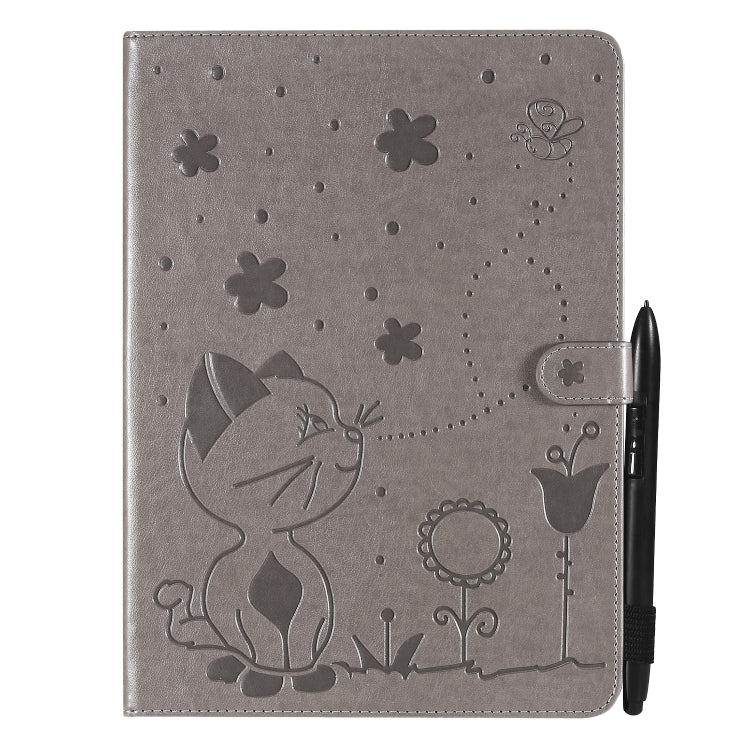 Cat Bee Embossing Pattern Horizontal Flip Leather Tablet Case For iPad mini 6